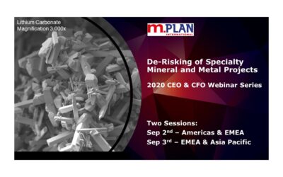 Register Sep 2nd or Sep 3rd for M.Plan’s Webinar “De-risking of Specialty Mineral and Metal Projects”