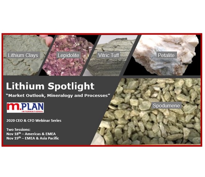 Register for M.Plan’s 3rd webinar in the CEO and CFO Webinar Series on Nov 18th/Nov 19th: “Lithium Spotlight – Outlook, Mineralogy and Processes”